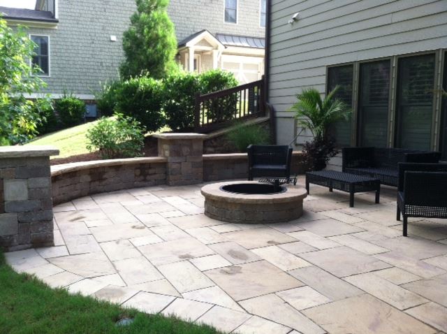 Slate pavers in Western Buff color